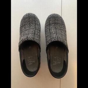 Women's Danskos Vegan Gray, Black and White Stitched Size 37